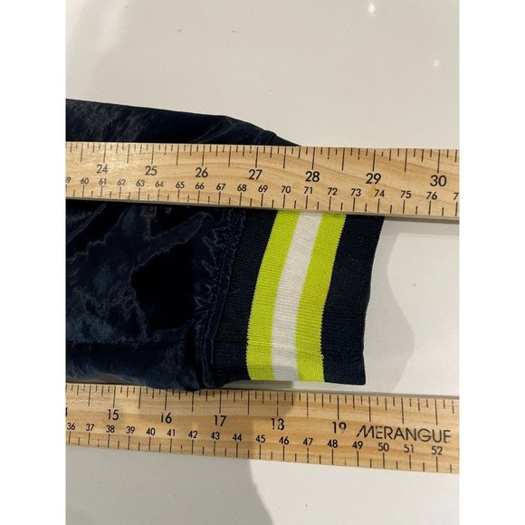 A|X Armani Exchange rare embryoid Men's L dark blue satin bomber Blouson Jacket - Picture 12 of 14